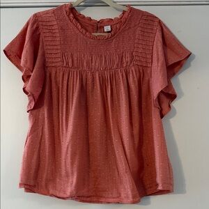 Old Navy Women's Ruffle Sleeve Blouse - Coral